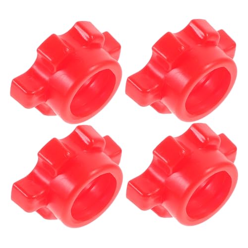 VILLCASE 4pcs Weightlifting Lock Collars for Dumbbell Barbell, PE Red