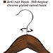 JS Hanger Wooden Suit Hangers, 6 Pack Extra-Wide Shoulder Wood Coat Hangers with Non Slip Pant Bar, Extra Smooth and Splinter Free Retro Finish
