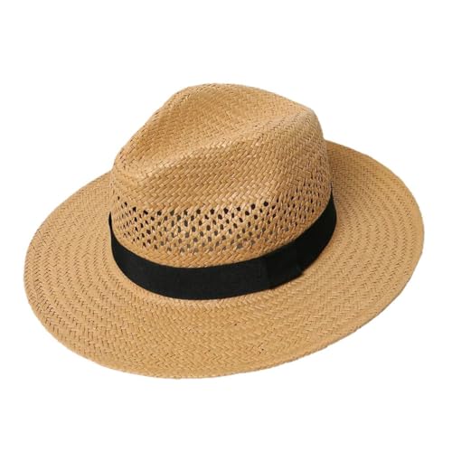 Men White Summer Panama Hat Sun Protection Beach Hat Women