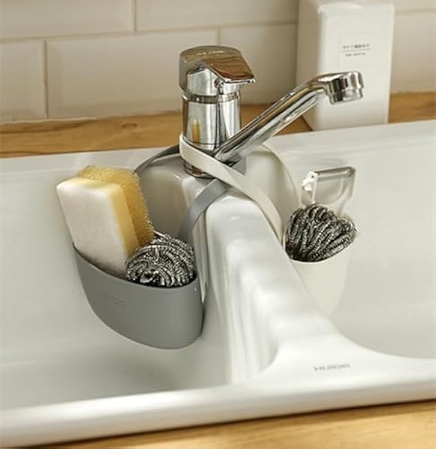 Kitchen Sink Caddy Sponge Holder Hang Basket for Scrubber Dish Brush Soap Holder Pocket Kitchen Accessories Organizer (Single Basket,2pcs)