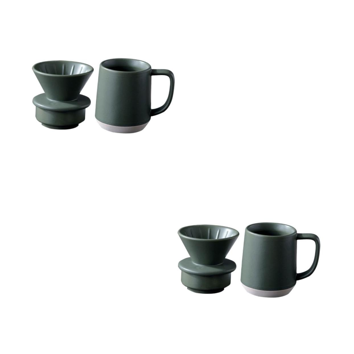 VILLCASE 2 Ensembles Tasse De Filtre à Lait De Café Portable Filtre à Café Réutilisable Filtres Tasses Filtre à Café Pratique Tasse De Tasse De Lait Céramique Vert