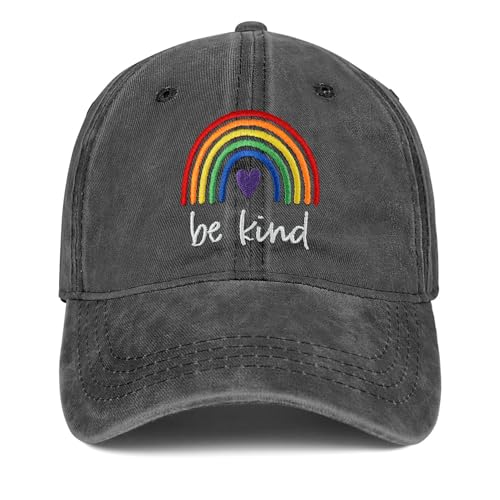 Image of Gay Pride Rainbow Trucker Hat for Men and Women LGBT Embroidered Adjustable Washable LGBTQ Baseball Cap Gifts