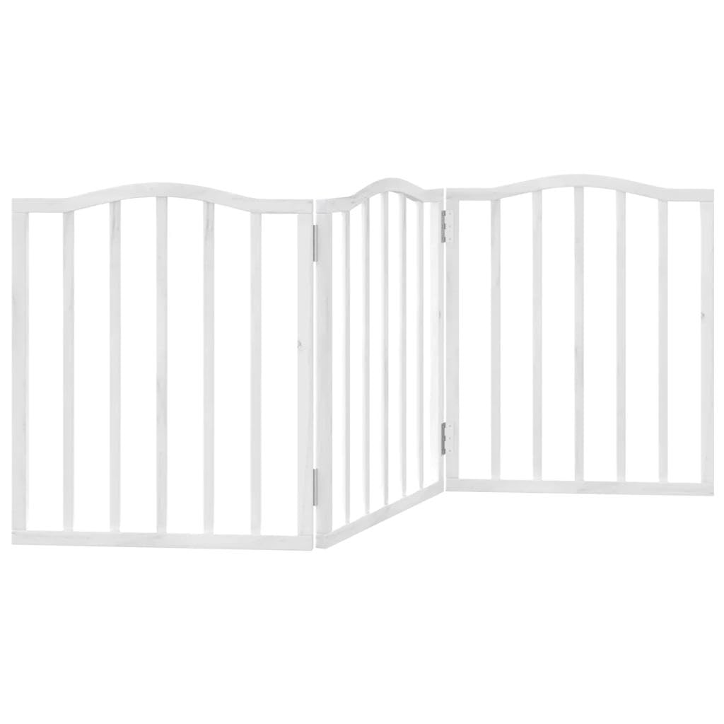 Puerta plegable para perros de madera de álamo de 3 piezas, 150 cm, rejilla separadora independiente para interior, rejilla para cachorros para seguridad, protección y fácil almacenamiento