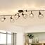 6 Straight Black Spot Ceiling Light
