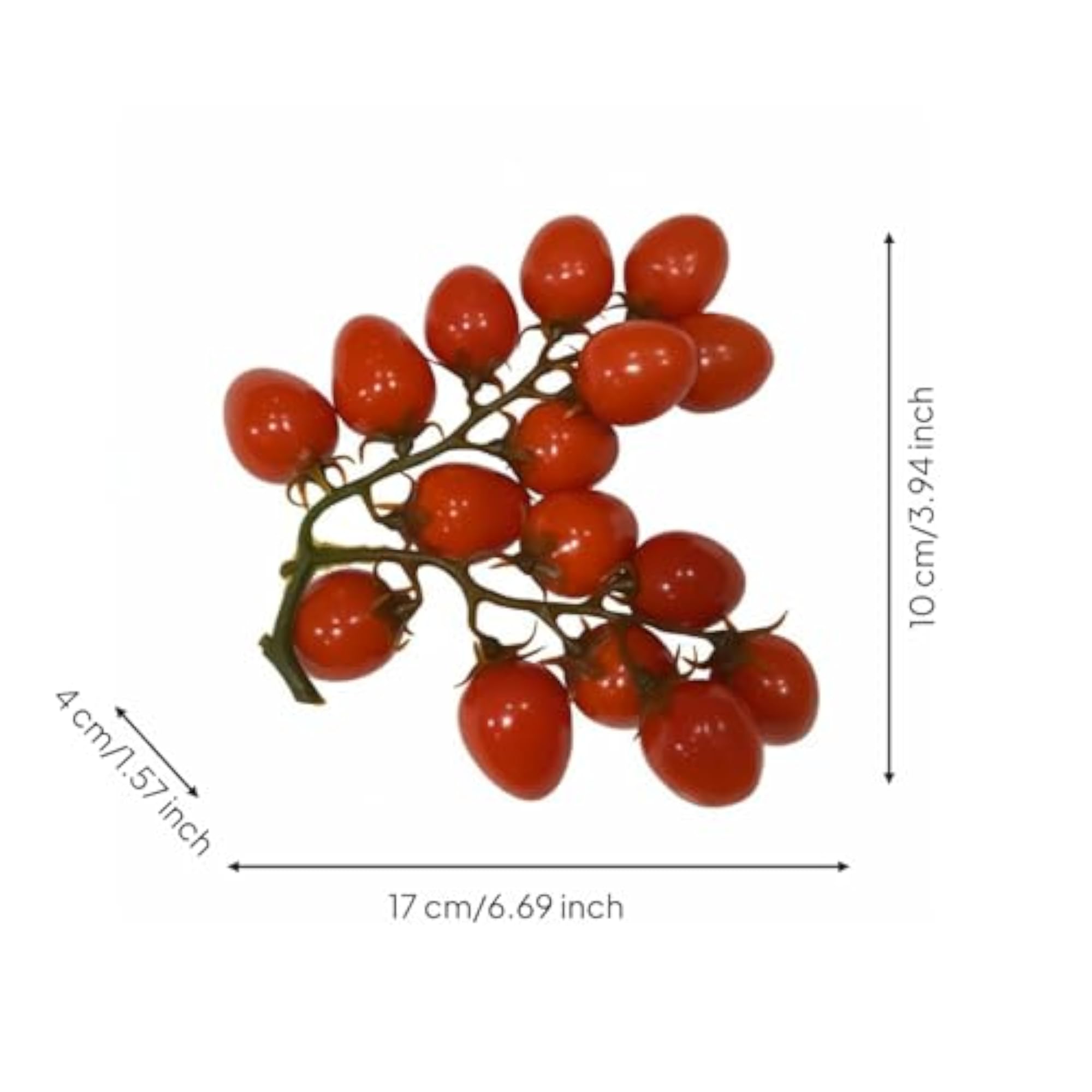 Glossy Artificial Cherry Tomato Bunch Decorative Prop