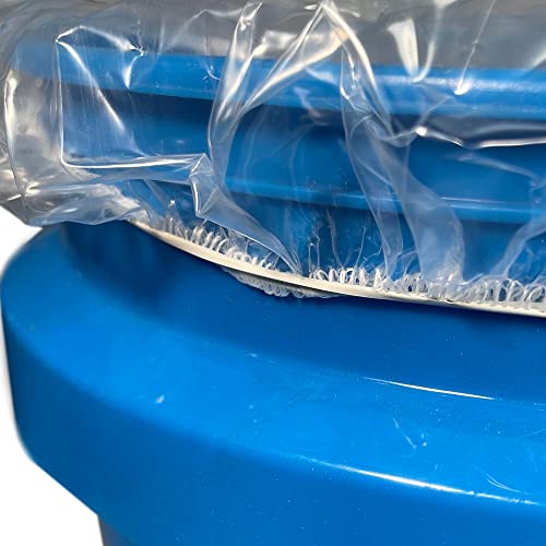 5 Gallon Bucket Cover (100 Pack) – Elastic, Waterproof, UV-Resistant & Tear-Resistant Plastic Dust Caps – 4 Mil Heavy-Duty Covers for Industrial Use – by Interplas