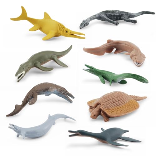 GUFOPONAS Mini Prehistoric Sea Creatures Toys Ancient Dinosaur Toy Set 2-4 Inch Marine Animal Figures Cake Topper Girls Boys Kids Toddlers Birthday Gift