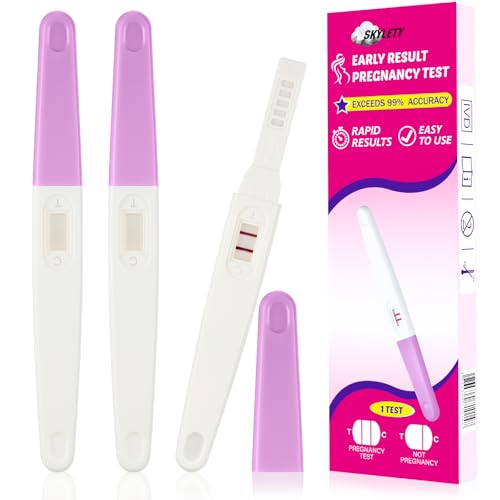 Image of Skylety 3 Pack Fake Pregnancy Test Prank Kit - April Fools' Day Realistic Positive Result Joke Sticks Prank Fake Early Result Pregnancy Test for Hilarious Gags and Practical Jokes(Purple)