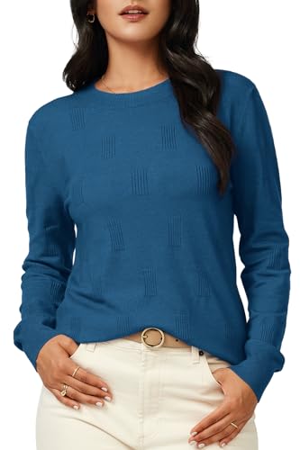 Image of Arach&Cloz Women's Soft Knit Sweater Fall Dressy Casual Pullover Tops