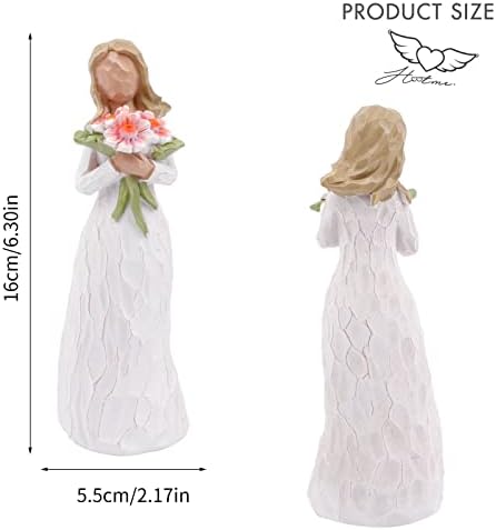 Guardian Angel Figurine, Sunflower-Hand Carved Praying Angel Sculpture, Home Decoration Gifts for Valentine's Day, Gifts For Lover To Expressing Love