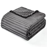 LANE LINEN King Size Blanket for Bed 270 x 228 Grey Soft Fluffy Plush Fleece Warm Big King Blanket for Women & Men, Cozy Bedding & Room Decor Gift for Her or Him