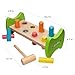Bimi Boo Wooden Pounding Bench for Toddlers 1-3 - Montessori Hammer Toy with 8 Pegs and Mallet - Pound a Peg Bench for Kids - Color Recognition Toy (Hammer, 8 Pegs, 4 Colors)