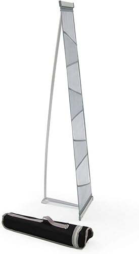 Vispronet Soporte para revistero de malla, resistente soporte para folletos enrollable de 4 bolsillos, estante portátil para literatura, exhibición disponible en Yaxa Peru