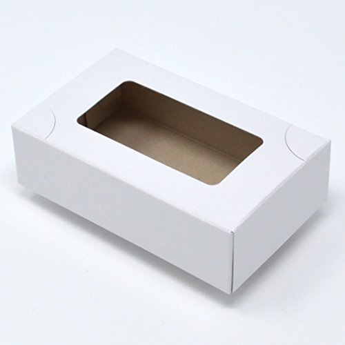 名刺箱 紙製 4号 サイズ 窓あり 白 (L/27mm-500個)