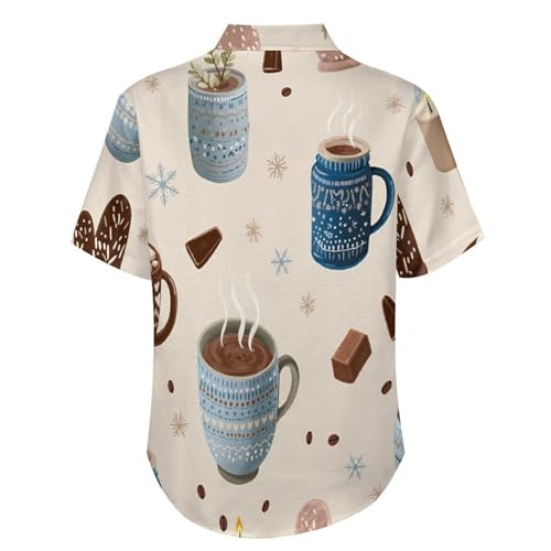 Camisa de estética moderna con estampado de café estilo casual 3