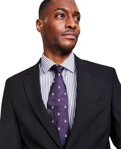 Nautica Mens Modern fit 2 Piece Suit 46 R / 40 Waist Black Solid Stretch4