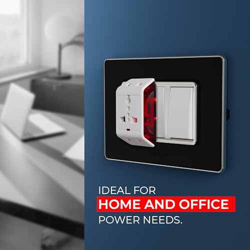 Image of Elleys DICI 6A 3 Pin Multi Plug Socket Travel Adapter with Universal Socket (240V) supoort 2 pin-3 pin Socket | Multiplug Sockets Adaptors with Power Supply Indicator for Home,Office 4Pcs