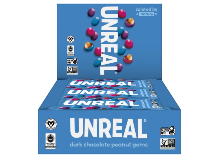 Unreal Dark Chocolate Peanut Gems, vegan & fair trade