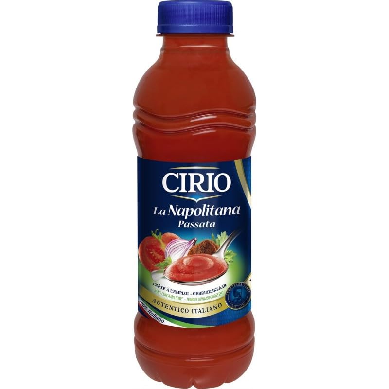 Savoureuse Purée de Tomates Napolitaine - 540g Bouteille | Marque CIRIO | Idéale pour Pâtes et Légumes | Produit Sans Conservateurs | Épicerie Sal - Le Lot De 4