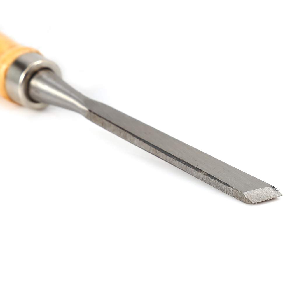 Klanata 12-Piece Wood Chisel Set, Carpenter Woodworking and Carving Tools with Gouges, 6mm and 12mm Sizes, Includes Roll Up Case