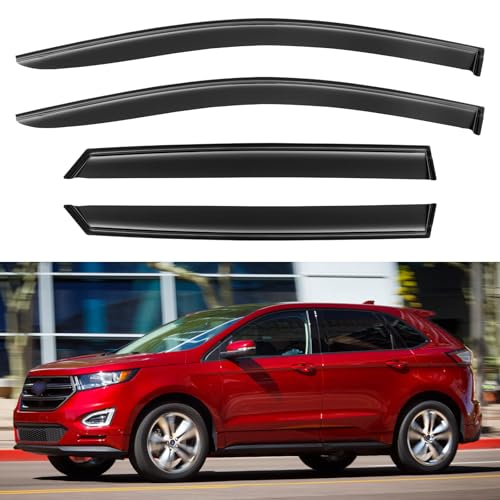 Image of Window Visors Rain Guards Shield for 2015-2025 Ford Edge, Out-Channel Window Vent Wind Deflectors Visors Shades for 15-25 Edge