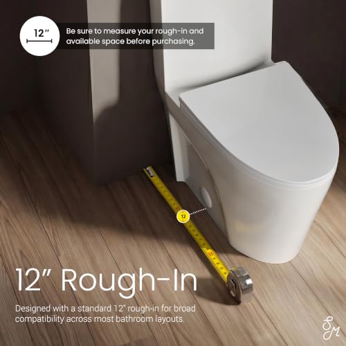 Image of St. Tropez Comfort Height One-Piece Elongated Toilet, Vortex Dual-Flush 1.1 /1.6 GPF, White Hardware