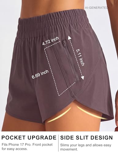 Image of BMJL Women's Athletic Shorts Running Workout Shorts Gym High Waisted Summer Short with Waistband Pocket