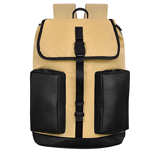 Image of Reuleaux Canvas Matty Backpack Leather Classic Travel Laptop Bag Laptop Office /School /Travel /Business Water Resistant - Fits Up to 15.6 Inch Laptop Notebook