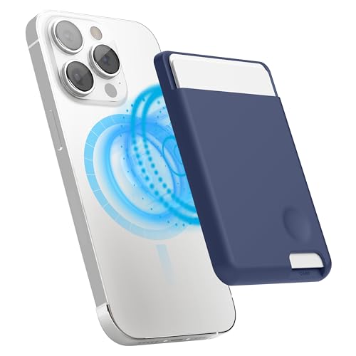 elago Cartera Tarjetero Magnético-2 Tarjetas Compatible con MagSafe, iPhone 17/16/15/14/13/12 - Cartera Segura para Teléfono, Larga Duración, Protección contra Arañazos y Daños (Índigo Vaquero)