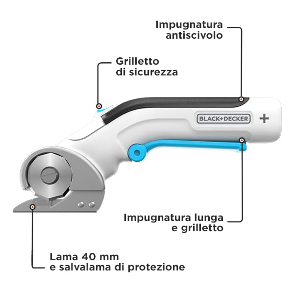 Taglierino Elettrico BLACK+DECKER 3.6V - Ricarica USB-C, Autonomia 40 Minuti, Sicuro E Preciso - Foto 3