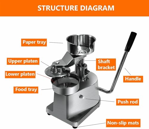 Prensa Comercial para Hamburguesas: Prensa Manual con múltiples bandejas para Preparar Tus propias Hamburguesas. Ideal para Asar y Preparar Alimentos. Herramienta de Cocina Robusta.