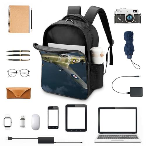 Backpack for Women Men Travel Laptop Backpack Lightweight Bookbag World War Aircraft Airplane Daypack for Work Hiking3