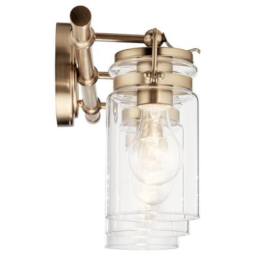 Kichler-Brinley-24-3-Light-Vanity-Light-with-Clear-Glass-in-Champagne-Bronze-24-W-x-1025-H-45689CPZ Kichler Brinley 24 3 Light Vanity Light with Clear Glass in Champagne Bronze 24 W x 1025 H 45689CPZ