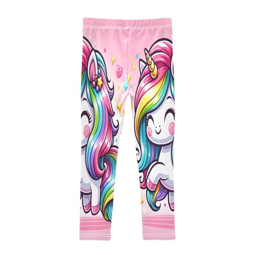 Toddler Girls Leggings Printed Yoga Pants Leggings Cute Cartoon Rainbow Unicorn for Kids2