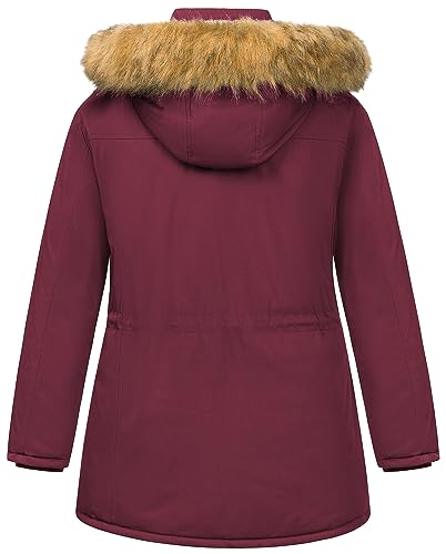 CREATMO US Women's Plus Size Winter Coats Warm Parka Jackets Sherpa Lined Detachable Fur Hood Available in Size 1X to 5X2