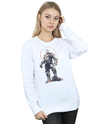 Marvel Women's Avengers Infinity War Thanos Sketch Sweatshirt White Medium