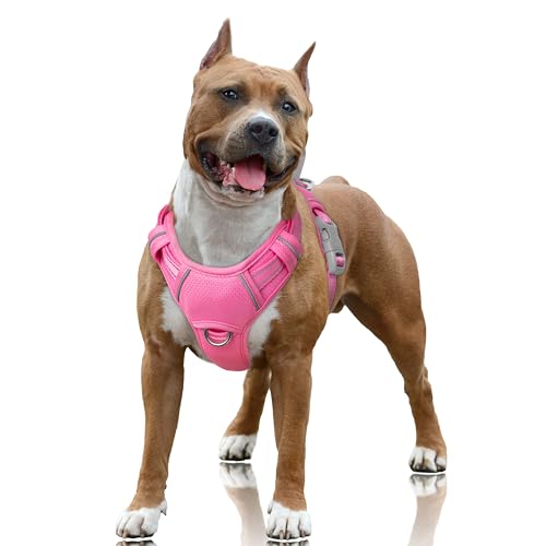 BARKBAY No Pull Dog Harness Large Reflective Dog Harness with Front Clip and Easy Control Handle for...