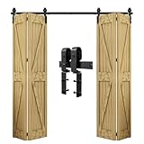QINAIXQM 182CM/6FT Plegables Herraje para Puerta Corredera Kit de Accesorios para Puertas Correderas de Graneros Estilo de Bidireccional libro