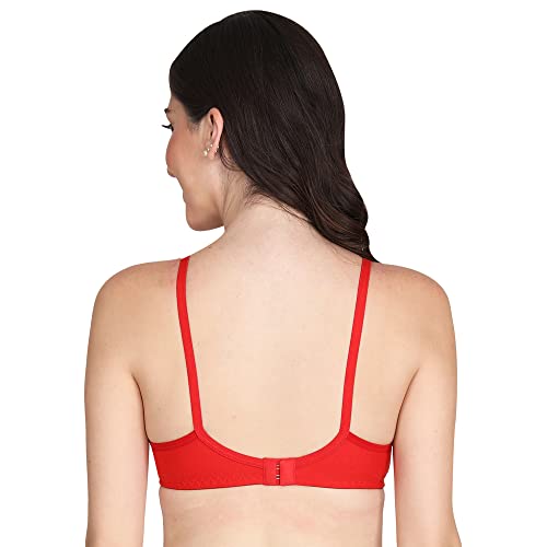 Image of Padded Everyday Bra for Women - Made of Pure Cotton Full Coverage Non Wired Seamless Pushup Soft Cup for T-Shirt Saree Dress Sports Garment for Daily Use Everyday