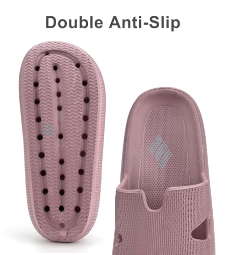 Image of Haifago Cloud Slides for Women and Men Cushion Recovery Pillow Sandals, Memory Foam House Shower Slippers for Woman Comfort Platform Non-Slip