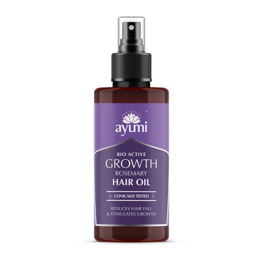 Ayumi Rosemary Hair Growth Oil | Anti- Hair Loss Treatment for Women & Men | Hair Oil Bottle with Coconut Oil | Amla Hair Oil for Dry Hair | Organic Castor Oil for Hair Care | 100 ml