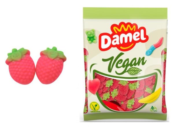 Vegane Fruchtgummis mit wilder Erdbeere, 1 kg Packung mit 5 Stück