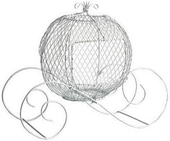 Medium Cinderella Wire Carriage in White 11in. Tall x 12in. Long x 8in. Wide