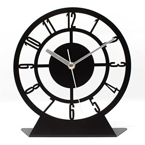 Reloj de escritorio Emores Design negro 25x23 cm Cover