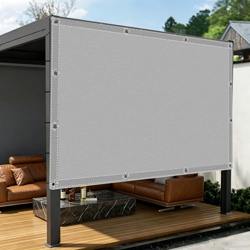 Voile d'ombrage rectangulaire 1.5x5.9m gris clair polyester