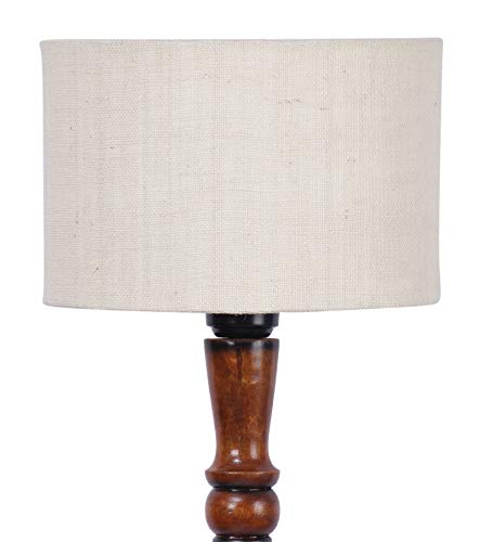 Image of Devansh White Jute Wooden Floor Lamps