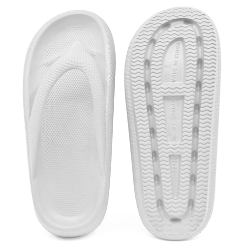 Cloud Flip Flops for Women, Cozislides Soft Slides Sandals, Flip Flops EVA Comfy Bath Spa Walking Sandals (White, Adult, Women, 9.5, Numeric Range, UK Footwear Size System, 10, Medium) - Image 7