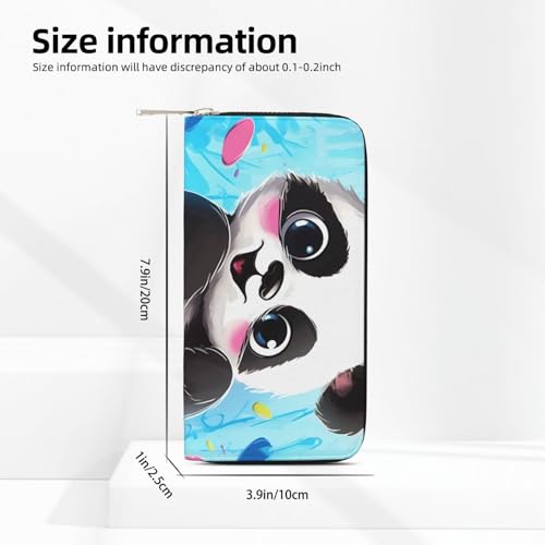 Cute Panda Leather Wallet For Women Girl, Zip Around Credit Card Holder Long Pu Wallet Clutch Purse Waterproof Travel Handbag3