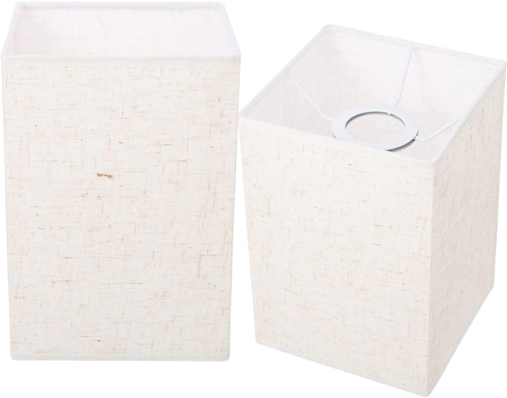 BESPORTBLE 2pcs Linen Lampshade Lamp Shade Accessory Square Replacement Hanging Ceiling Small s Desktop Desk Spider Office Led