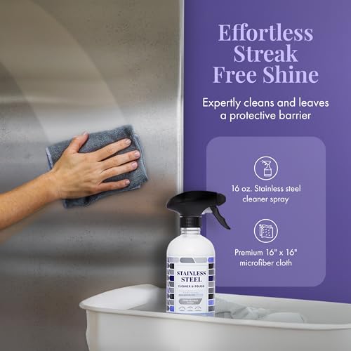 Therapy-Stainless-Steel-Cleaner-and-Polish-100-USDA-Biobased-Fingerprint-and-Residue-Remover-Lavender-Essential-Oil-Scent-Sink-Cleaner-Grill-Spray Therapy Stainless Steel Cleaner and Polish 100 USDA Biobased Fingerprint and Residue Remover Lavender Essential Oil Scent Sink Cleaner Grill Spray